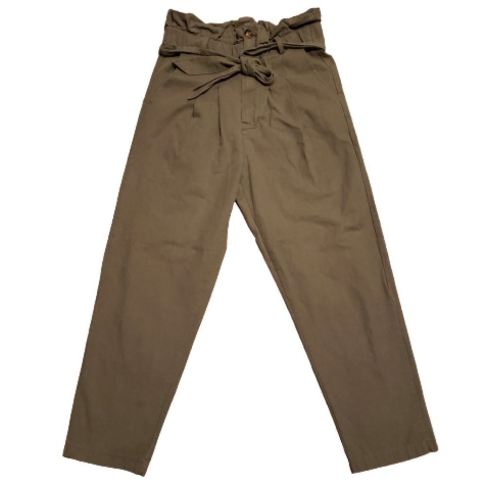 7 For All Mankind Wide Leg Belted Pants Green | Women's Small S Comfy Bohemian